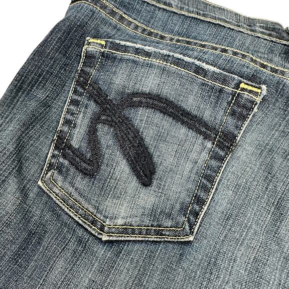 David Kahn Jeanswear Denim Bermuda Long Shorts Womens 30 Mid Rise Goblincore - Picture 6 of 11
